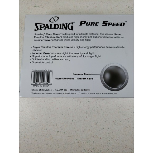 Spalding Pure Speed Golf Balls White Exceptional Distance New Sealed - Picture 10 of 10